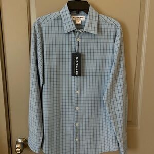 Mizzen+Main Light Blue Grid Men's Shirt